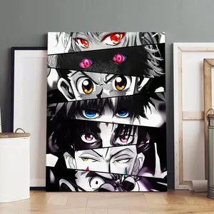 Cartoon Characters Pattern Wooden Framed Canvas Painting, 1 Count Modern Abstract Art Poster, Wall Art Decor for Home Living Room Bedroom Office, Ornaments