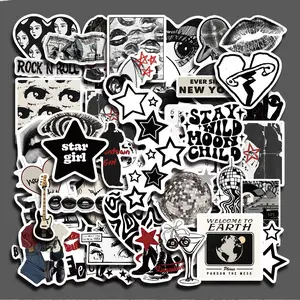 50PCS Vintage Y2K Aesthetic Stickers Pack, Retro 2000s Style Art Collage Vinyl Stickers for Laptop Cellphone Water Bottle Phone Case Skateboard Journal Scrapbook DIY Decoration
