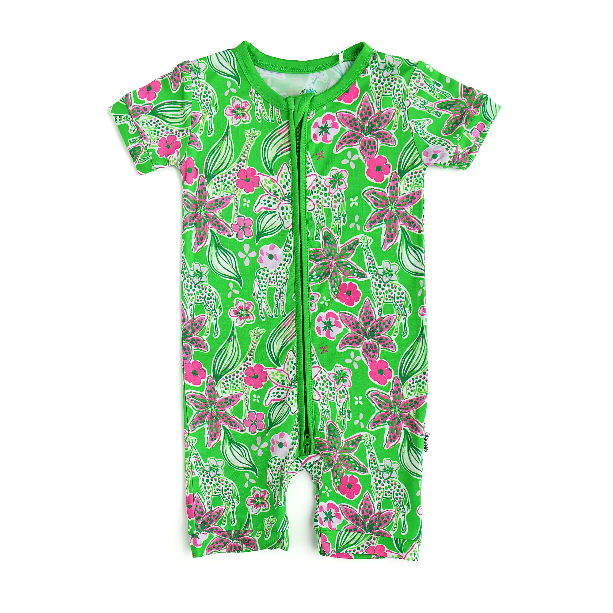 Safari Shorty Zip Bamboo Baby Summer Outfit One Piece Two Way Zipper