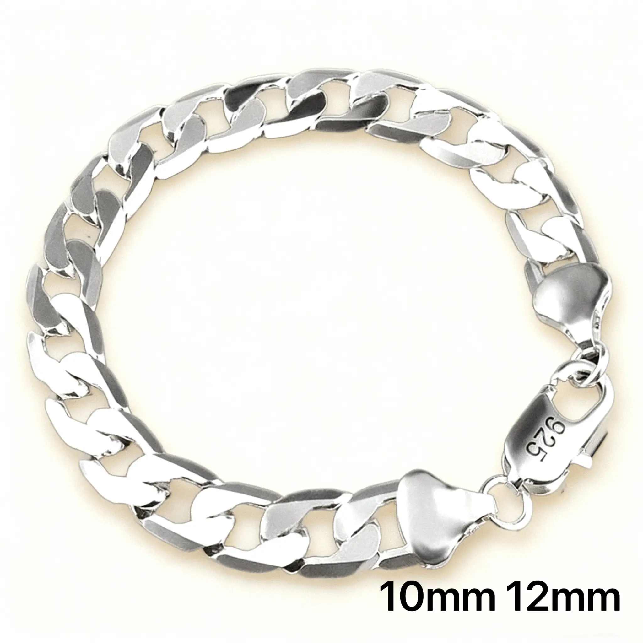 Dainty Electroplated 925 Sterling Silver Bracelet Sideways Silver Bracelet 6MM8MM10MM Bracelet Men & Women Jewelry- Hypoallergenic