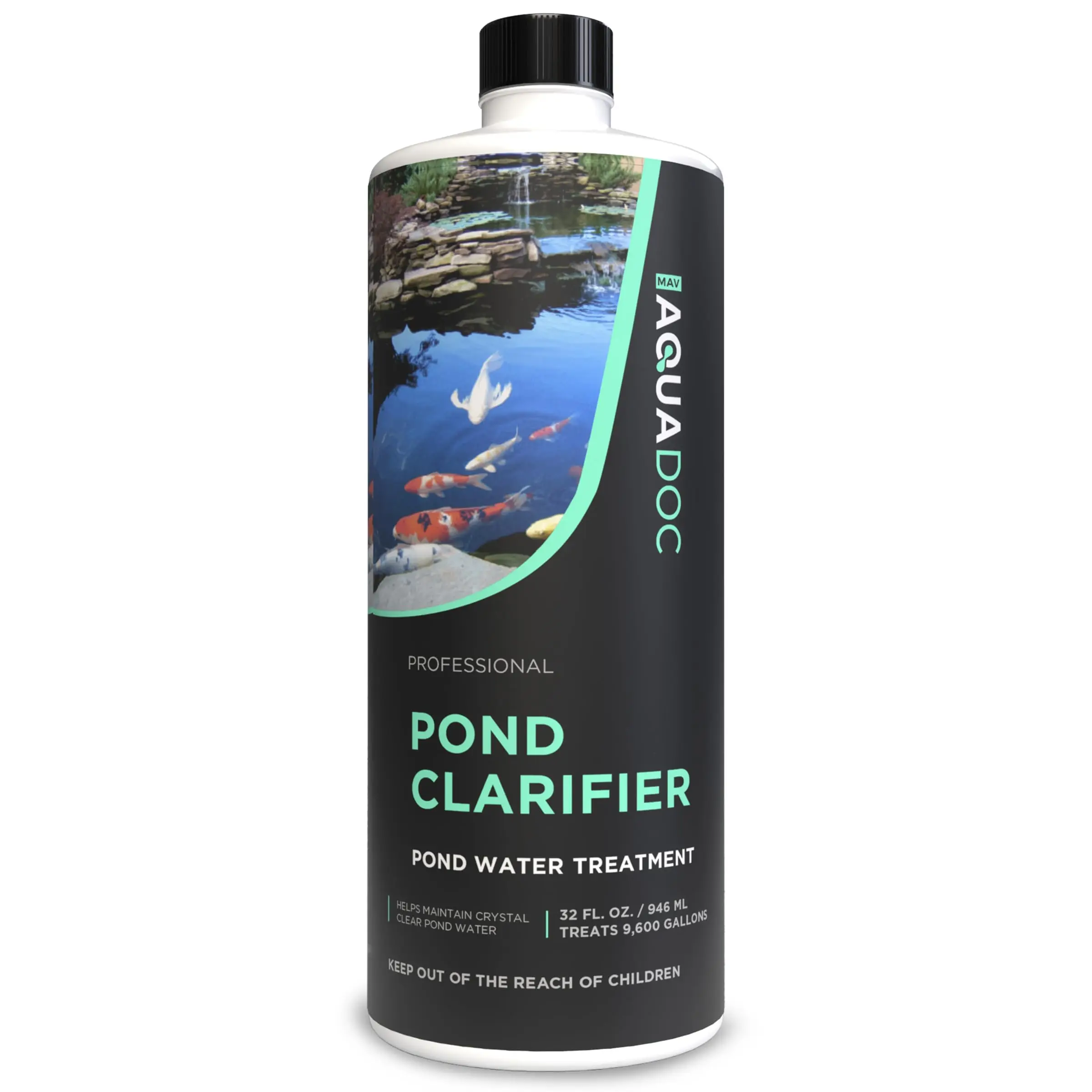 AquaDoc Enzyme-Based Water Clarifier for Koi and Fish Ponds - 32oz - Clears Cloudy Water and Reduces Sludge