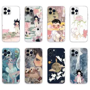 Aya Takano Paintings Artistic Transparent Phone Cases For iPhone 17 16 15 14 13 12 11 Promax Pro Air Plus Soft Shockproof Cover Protection Gifts For Christmas Halloween Birthday