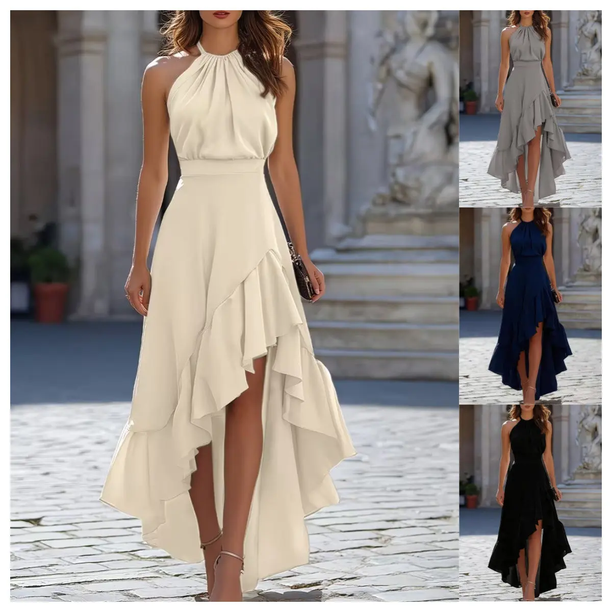 Halter Neck High Waist Dress