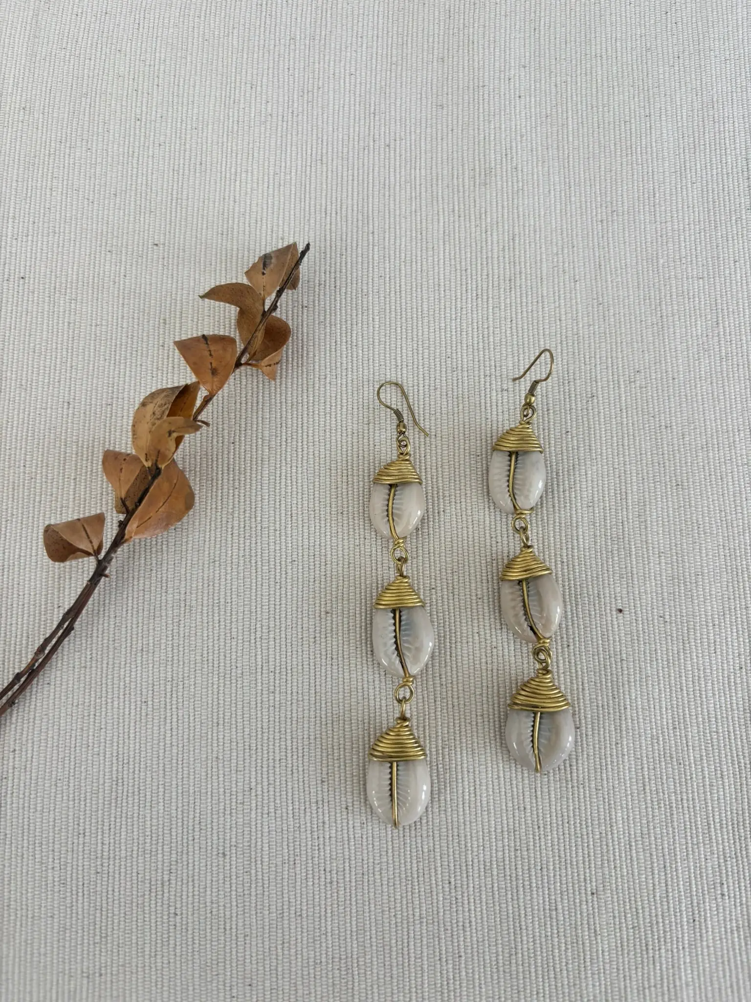 Malkia Cascade Cowrie Shell Earrings