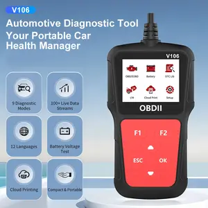 Obd2 Car Diagnostic Tool, Vehicle Diagnostic Tester, 9 Modes, Auto Fault Scanner, Obd2 Code Reader, Battery Tester, Car Repair Essentials, PVC Enclosure
