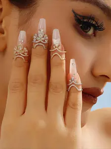 Women's Elegant Artificial Zirconia Decorated Ring, Exquisite Trendy Ring, Fashionable Jewelry for Women As Gift