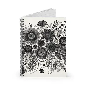 Floral Spiral Notebook - Ruled Pages, Bohemian Decor Notebook, Gift for Writers, Nature Lovers Journal, Doodle Sketchbook, School Supplies
