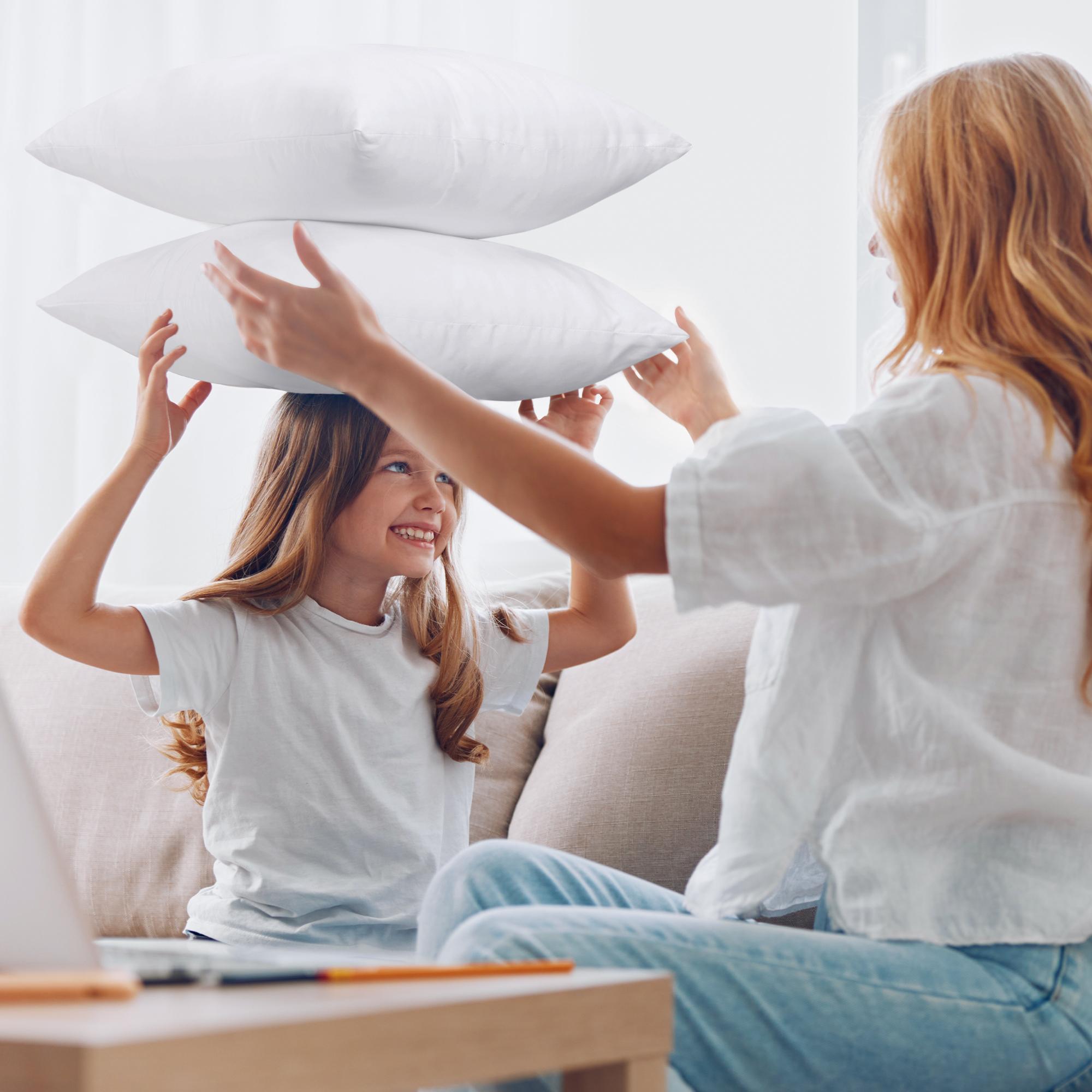 Utopia Bedding White Throw Pillow Inserts - Pack of 2 Durable Memory Foam for Bed & Couch - Soft 115 GSM Brushed Fabric - Breathable Comfortable Decorative Pillows