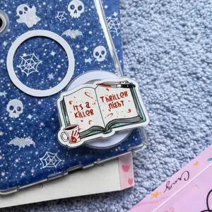It's A Killer Thriller Night MagSafe Phone Grip: Funny Horror Spooky Reader Magnetic Phone Holder, Gift for Halloween, Phone Kindle Popgrip