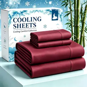 4-Piece Luxury Cooling Sheet Set - Breathable And Cooling Sheets - Hotel Luxury Sheet Set -  Soft, Wrinkle-Resistant Comfortable Sheets