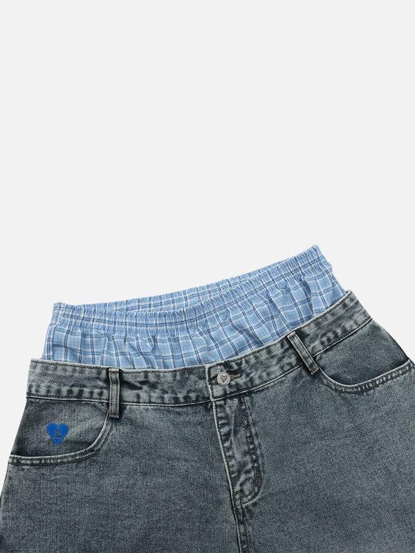 Aelfric Eden Double Waist Loose Sagging Jeans Baggy Denim Pants High Waist Stretchy Straight Wide Leg Jeans