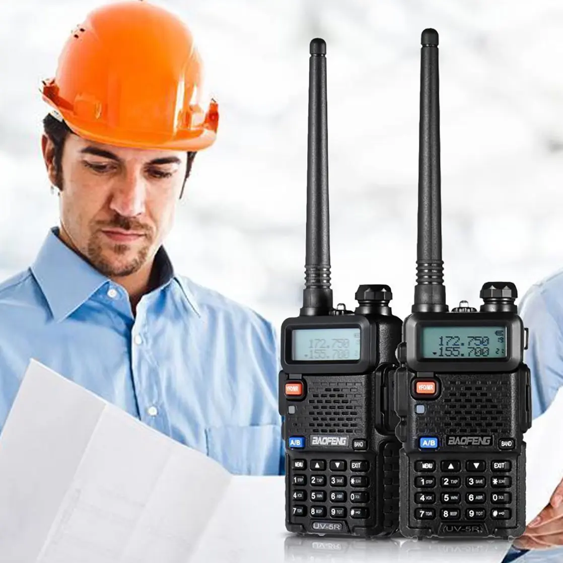 BAOFENG UV-5R Ham Long Range Two-Way Radio Transceiver, Dual Band 144-148/420-450Mhz Walkie Talkie, Handheld Rechargeable High Power Audio Radio walkie talkie