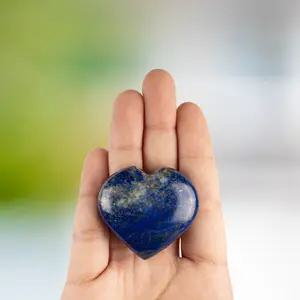 Lapis Lazuli Heart Palm Stone, Polished Crystal Stone for Chakra Balancing, Meditation, Spiritual and Crystal Gift