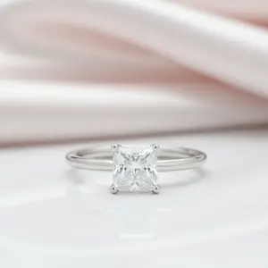 1.0 Ct Princess Cut Diamond Option Solitaire Engagement Ring