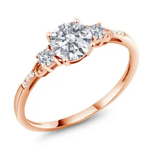 Gem Stone King 1.16 Cttw 10K Rose Gold IGI Certified Lab Grown Diamond Engagement Ring For Women | Center Diamond 1 Ct | D-E Color | VS1-VS2 Clarity
