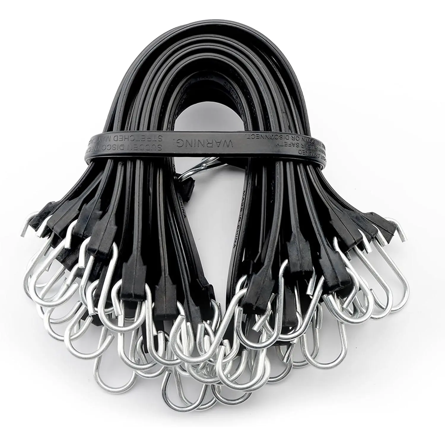 20 Pack 15'' Adjustable Rubber Tarp Straps, EPDM Bungee Cords with Hooks, Ideal for Securing Tarps, Canvases, Flatbed