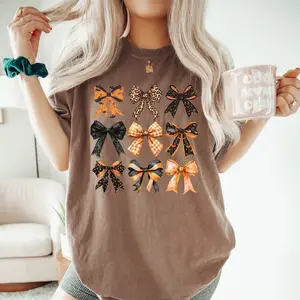 Comfort Colors Fall Coquette Shirt, Fall Bows Shirt, Fall Shirts Women, Halloween Shirts Women, Fall Graphic Tees