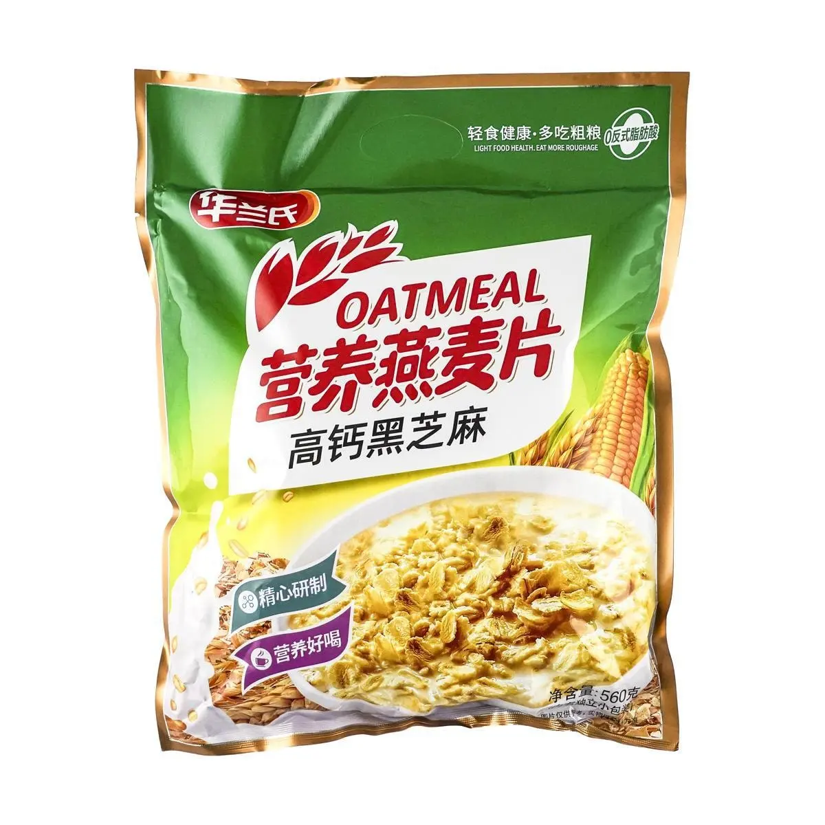 Hualanshi High Calcium Black Sesame Oat Cereal - 560g | Nutrient-Rich Breakfast for Bone Health