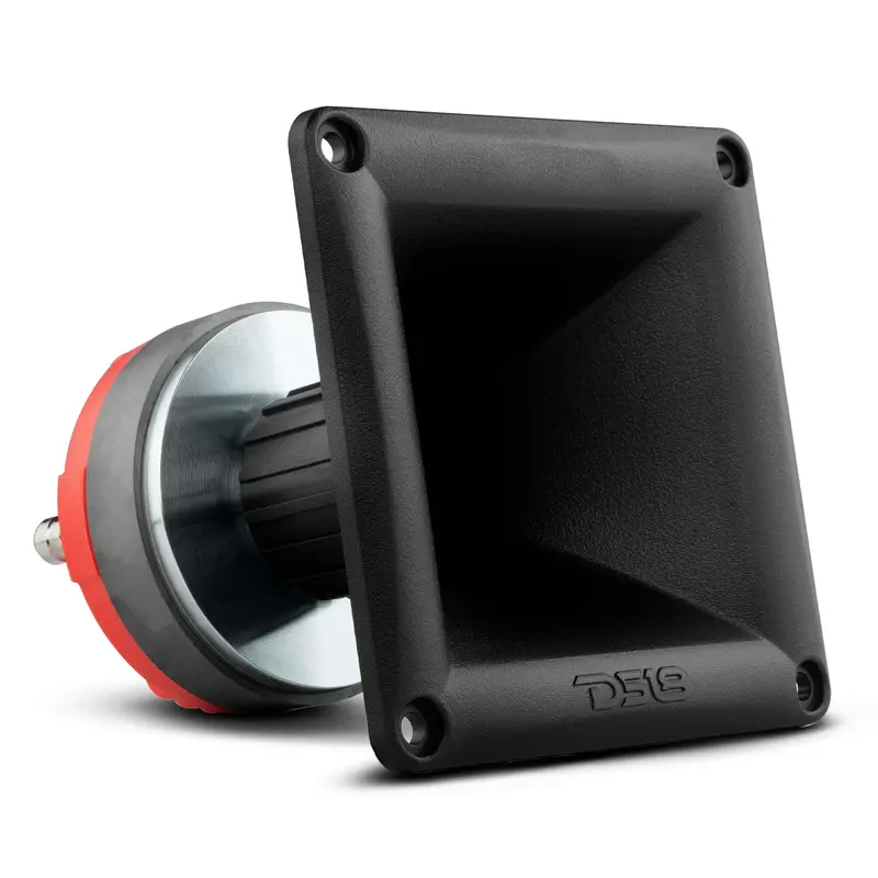 DS18 1" Driver Horn Audio Speaker Kit (PRO-DR1P + PRO-H44/BK), 120W, 240W Peak Power, 1" Phenolic 8-Ohm Voice Coil, High Sensitivity, Loud Output, High Range, 20kHz Top for Cymbal Sparkle, 4.56in Depth Fits Tight Speaker Bays