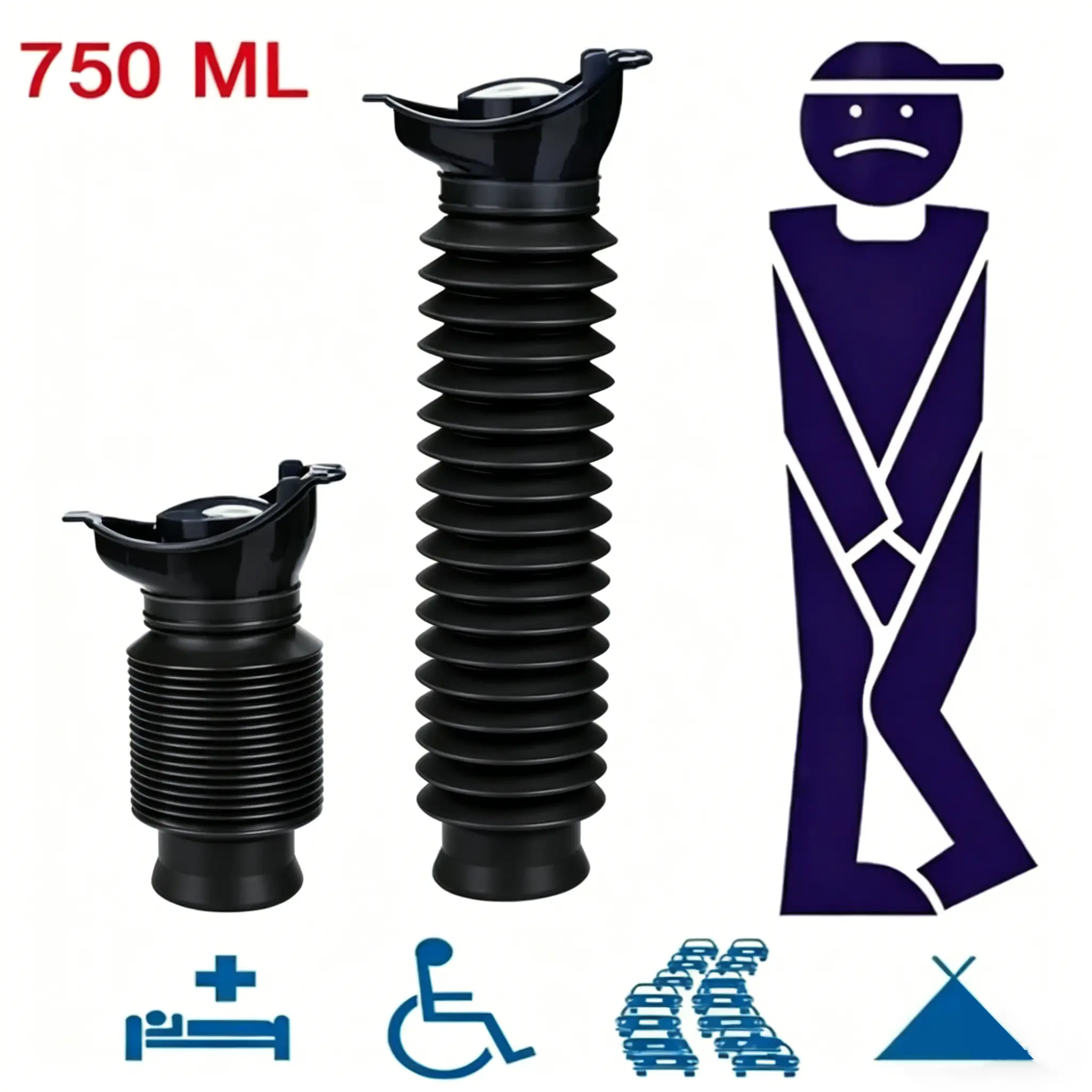 Portable Car Toilet & Urinal Bottle for Men and Women – Leak-Proof Reusable Pee Bottle for Travel, Camping, Kids, and Elderly | Emergency Outdoor Accessory with Enhanced Seal