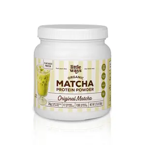 Organic Matcha Protein Powder, Ceremonial-Grade Tea, Pea & Pumpkin Plant Protein, Sugar Free, Vegan, Gluten-Free, Non-GMO, Beverage | Little Ways Sugar-Free