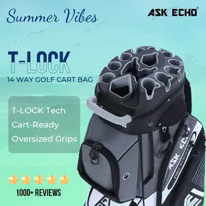 Ask Echo Golf T-LOCK 2.0 Cart Bag 14 Way Organizer Dividers Quiet Golf Bag