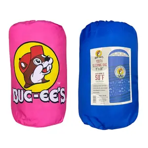 Buc-ee's Youth Sleeping Bag, 71 x 28 inches, 50°F Temperature Rating, Pink or Blue