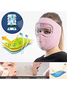 TikTokShopBlackFriday Thickened Fleece-Lined Full Face Cover for Men & Women,Winter Windproof Face Mask with Detachable Goggles, Cold Weather Protection for Outdoor Cycling Motorcycle Riding