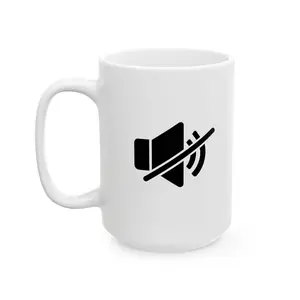 Mugs of TikTok Muted Speaker Coffee Mug – Quiet Morning Mug for Office & Home | Minimalist No Talking Mug, (15oz)