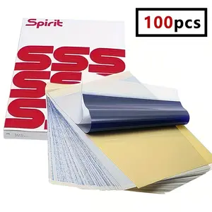 100 Sheets/Pack A4 4-Layer Tattoo Transfer Paper | Yellow Carbon | For Hand Painting & Thermal Transfer | Professional Tattoo Stencil & Accessories.Fast Transfer · Strong Color · Clear Pattern · High-Quality Material