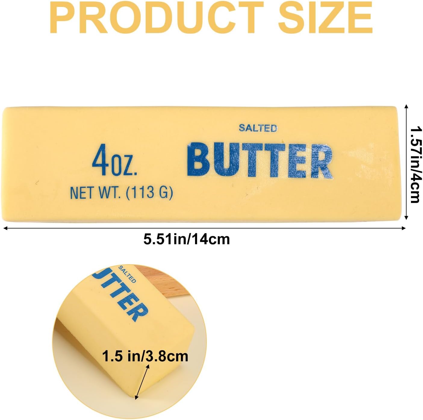 Butter Squishy Toy — PU material butter stick, slow-rising squeeze food fidget toy for office and school