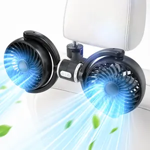 eSamcore Car Back Seat Fan That Actually Works  – Dual Head Headrest Clip Fan w/ Separate Speed Controls, 360° Rotatable, 3-Speed Strong Wind for When Your Rear AC Vents Don't Exist (USB Powered) #SummerWins #DealsForYouDays