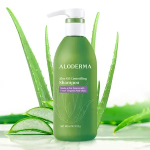 ALODERMA Aloe Oil Controlling Shampoo 16oz - Freshly Harvested Organic Aloe Vera, Tea Tree Oil & Willow Bark Extract for Oily Hair & Scalp