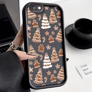 Adorable Gingerbread-Themed Phone Case for Christmas TPU Case for iPhone 17 Pro Max 16 16e 15 14 Plus 13 12 Mini 11 Air XR X XS Straight Edge Drop-Resistant Rugged Durable Cover Shell Gift