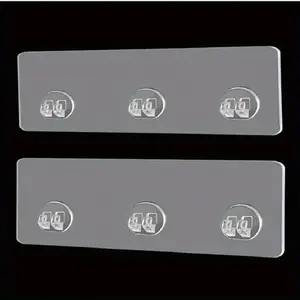 2pcs Adhesive Shower Head Holder, Adhesive Sticker Replacement Hook, Bathroom Rack, Soap Dish Basket Wall Hanging Hook, Bathroom Accessories