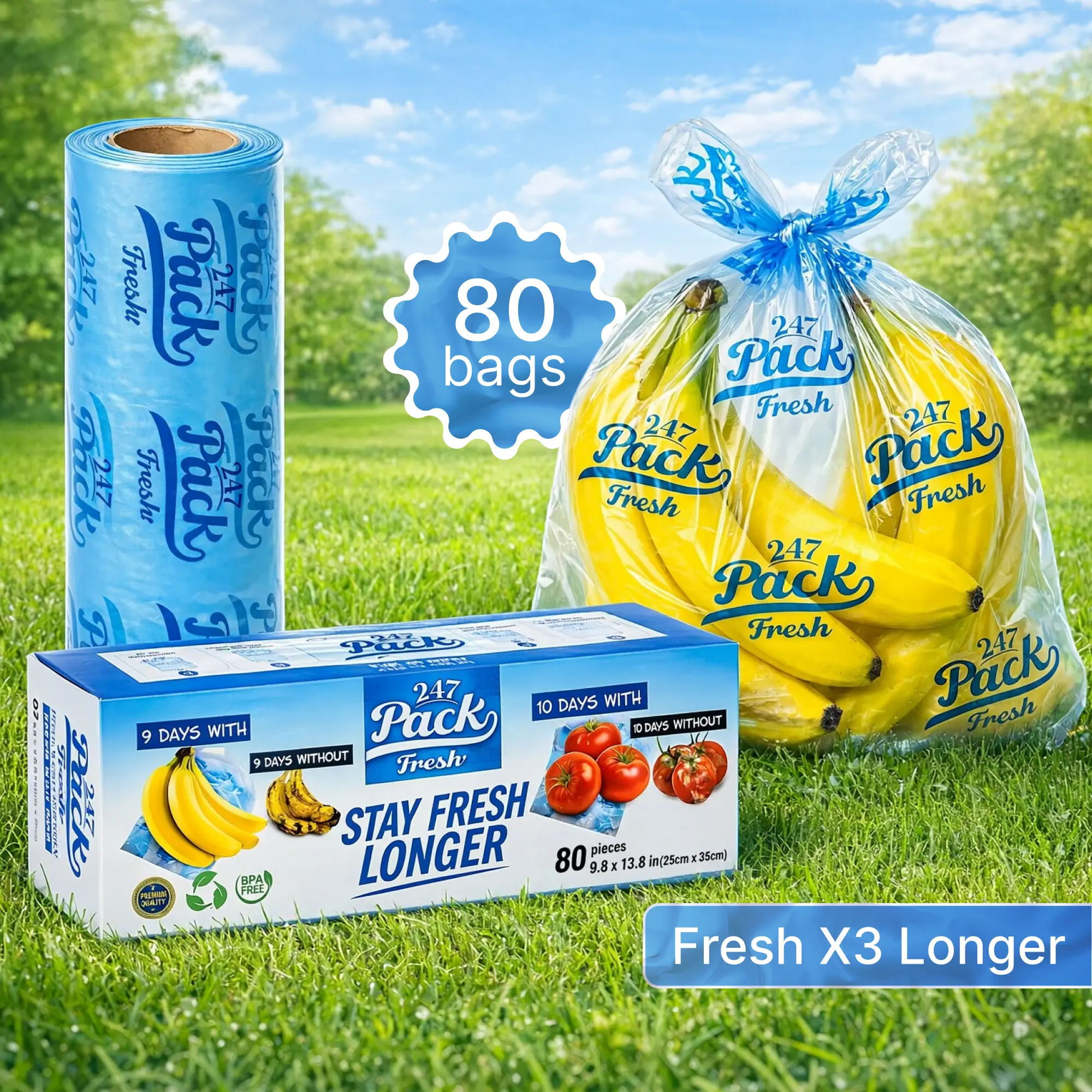 Food Roll Bags Ethylene Absorption Helps Keep Fresh Food