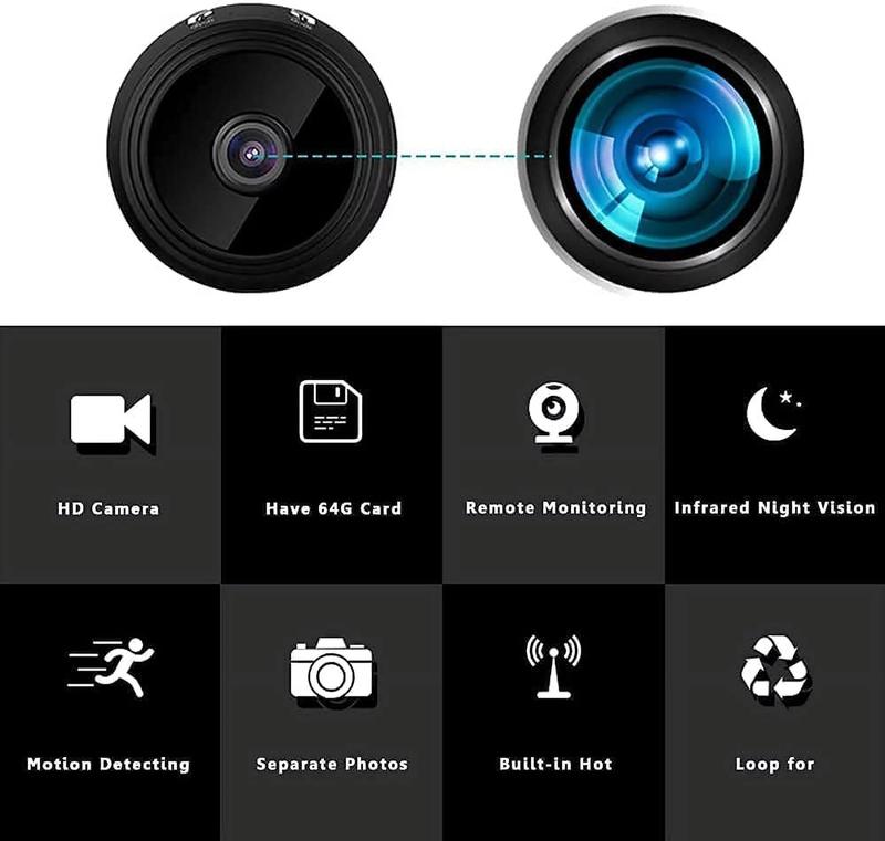 3Pack Mini Camera 1080P HD Camera Wireless Hidden Wifi Cameras- Covert ...