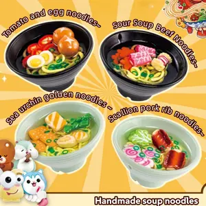 3D realistic udon noodles refrigerator magnet kitchen refrigerator decoration plastic magnetic storage cabinet whiteboard accessories casual style