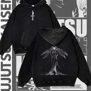 Gojo Satoru Anime Hoodie, Jujutsu Kaisen Graphic Print, Oversized Cotton 8Z3