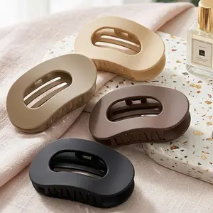 Daily Essentials 4PCS Flat Hair Claw Clips for Women Matte Medium Clips for Thick & Thin Hair Comfortable Everyday Use Office Yoga Party Casual Styling