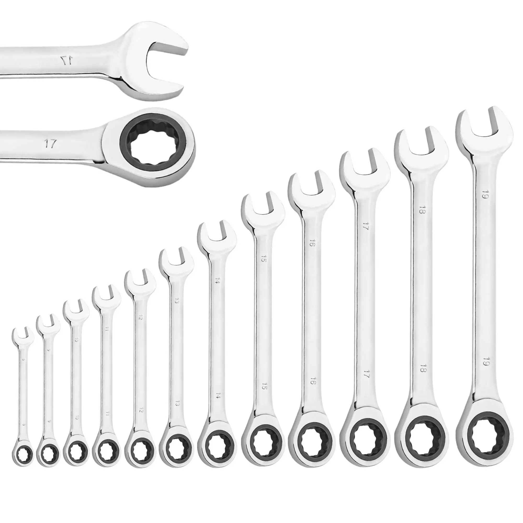 Dual Use Ratchet Wrench Set, 1 Set Combination Ratchet Wrenches for Car Household Equipment Repair, Gear Spanner, Durable Hand Tools, Boyfriend Gift,