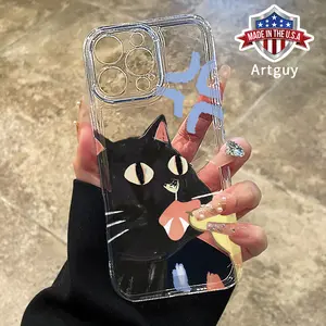 Dental Kitten Pattern Phone Case Case for iPhone 16 15 14 Pro Max 16E 13 12 11 XR XS Plus Non-Yellowing Clear Crystal Drop-proof Slim Silicone Cover