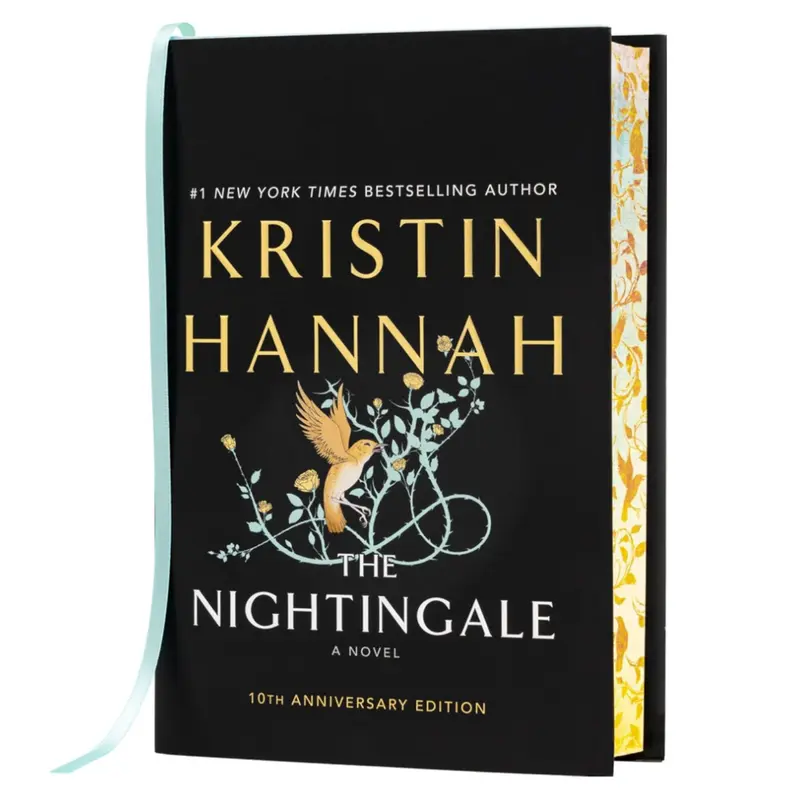The Nightingale by Kristin Hannah (Deluxe Edition with Stenciled Edges and Ribbon Bookmark, Hardcover)