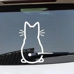 1/3pcs Wiper Sticker 13in Reflective Cartoon Cute Personality Creative Cat Multicolor Windshield Wiper Car'S Exterior Decoration