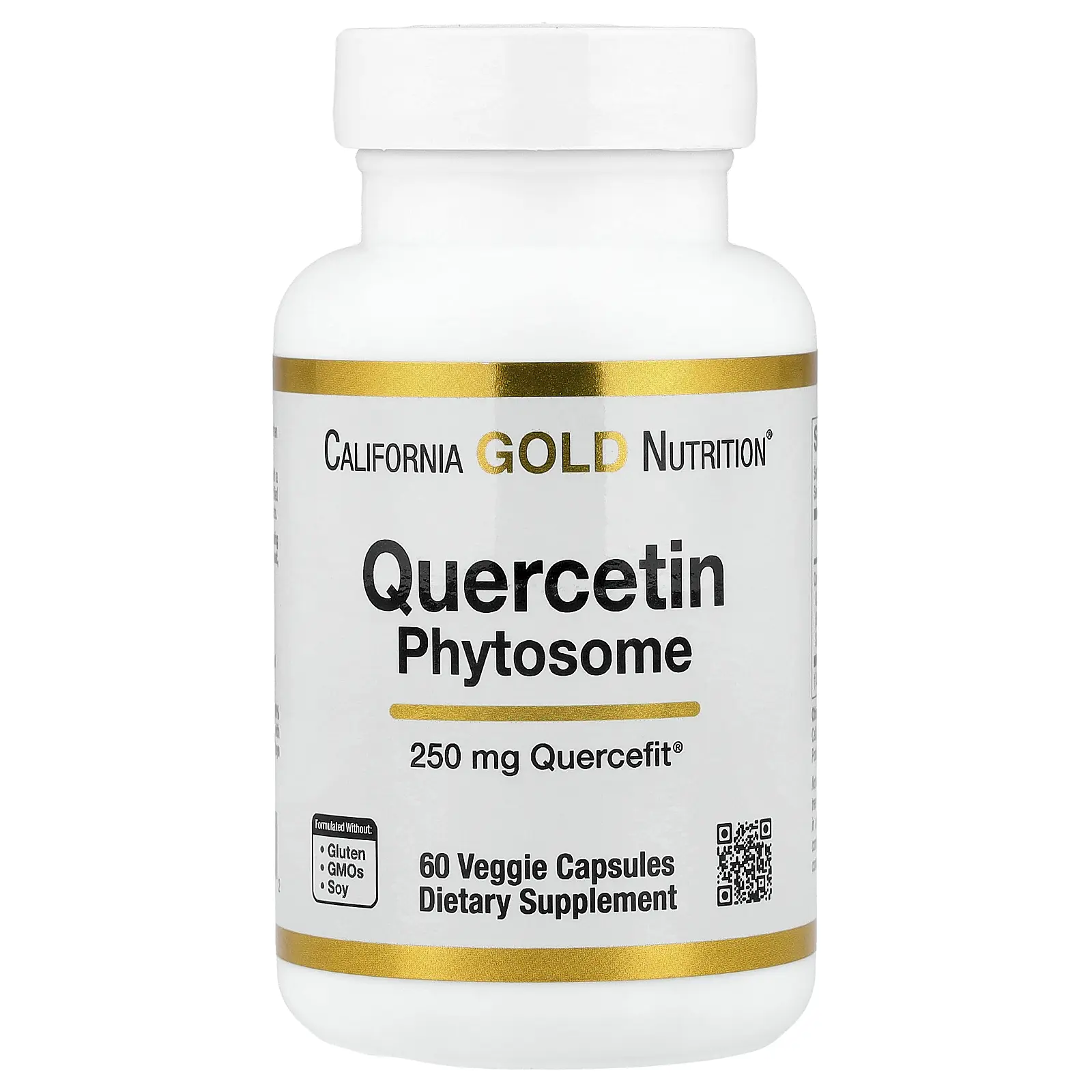 California Gold Nutrition Quercetin Phytosome Quercefit®, 250 mg, 60 Veggie Capsules