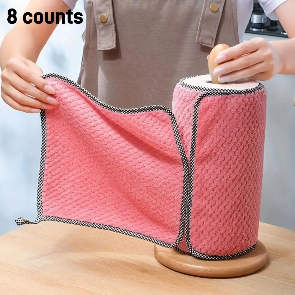 Kitchen Cleaning Cloth, 8 Counts Bamboo Fiber Dish Cloth, Water Absorbent Cleaning Cloth for Kitchen, Household Cleaning Supplies