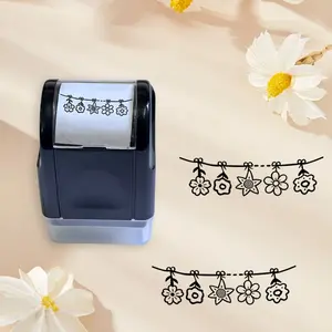 Handmade Decorative Roller Stamp for Gift Boxes, Diaries, Cards, Butterfly Knots, Floral Patterns, Automatic Ink, Office Supplies