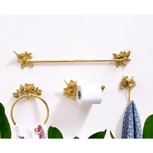 Brass Bird Bathroom Set - Polished Finish