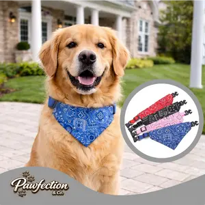 Pawfection Bandana Dog Collar – Adjustable Cute Pet Collar for Small Medium Large Dogs