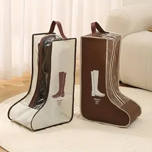 Boot Storage Bag, 1 Count Dustproof Waterproof Boots Storage Organizer with Zipper & Handle, Durable Non-woven Fabric Boots Storage Bag for Home, Shoes Bag